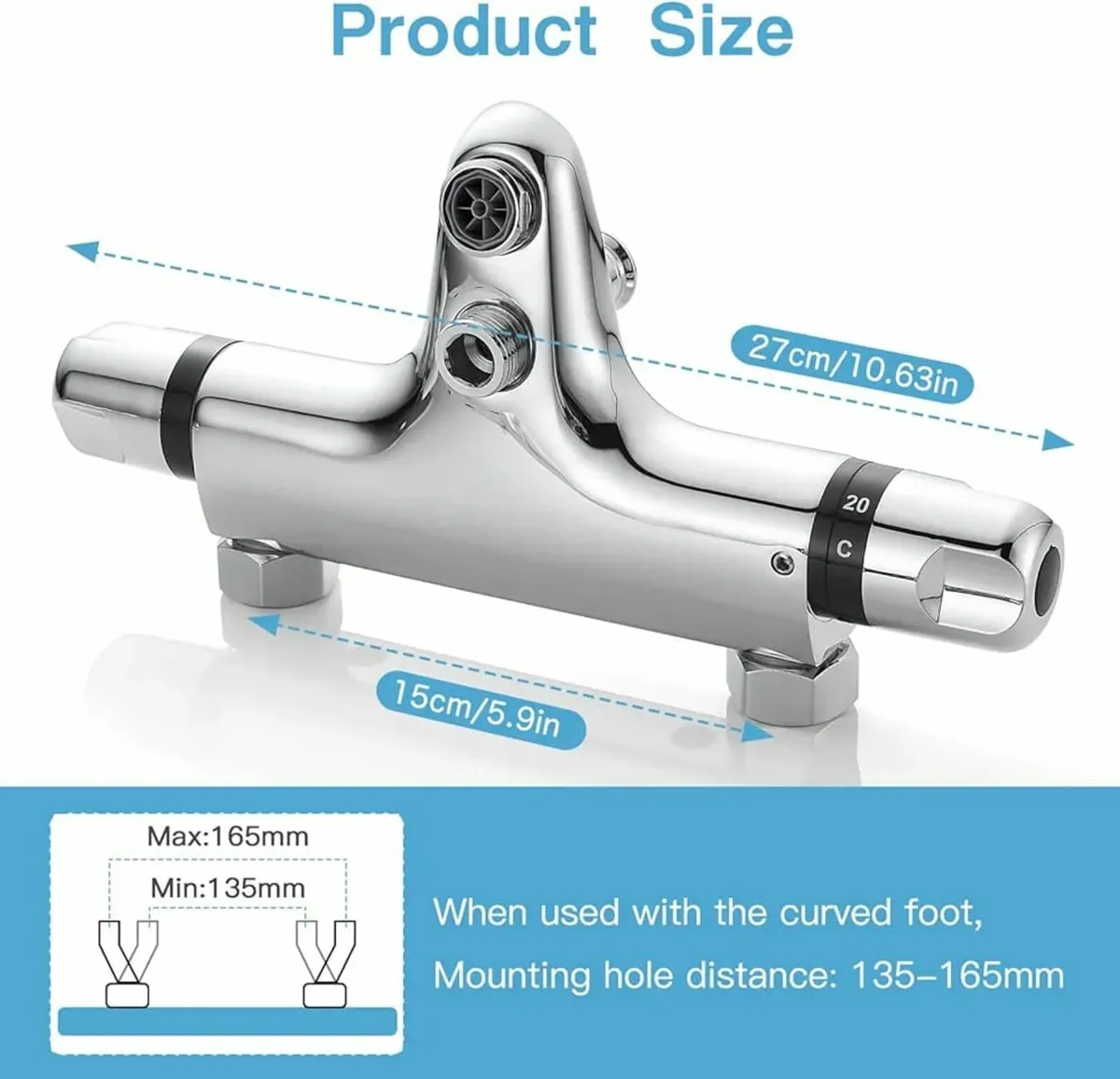 Bath Tap with Thermostat, Shower Fitting, Surface- - Image 2