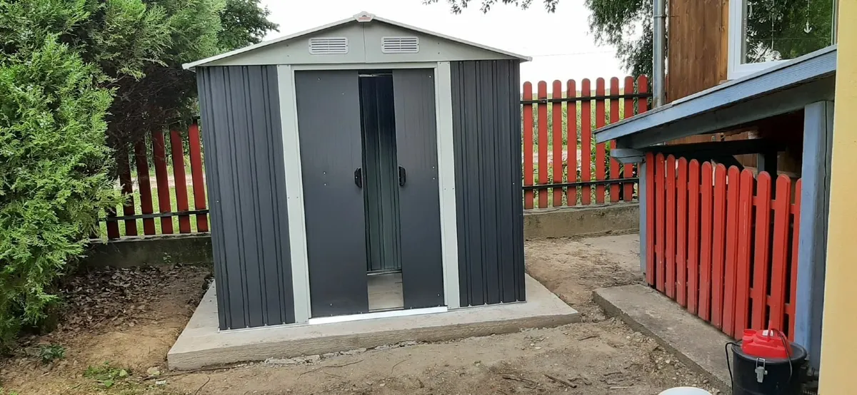 Garden Shed Metal Galvanised 4.51 m³ Including Sli - Image 1