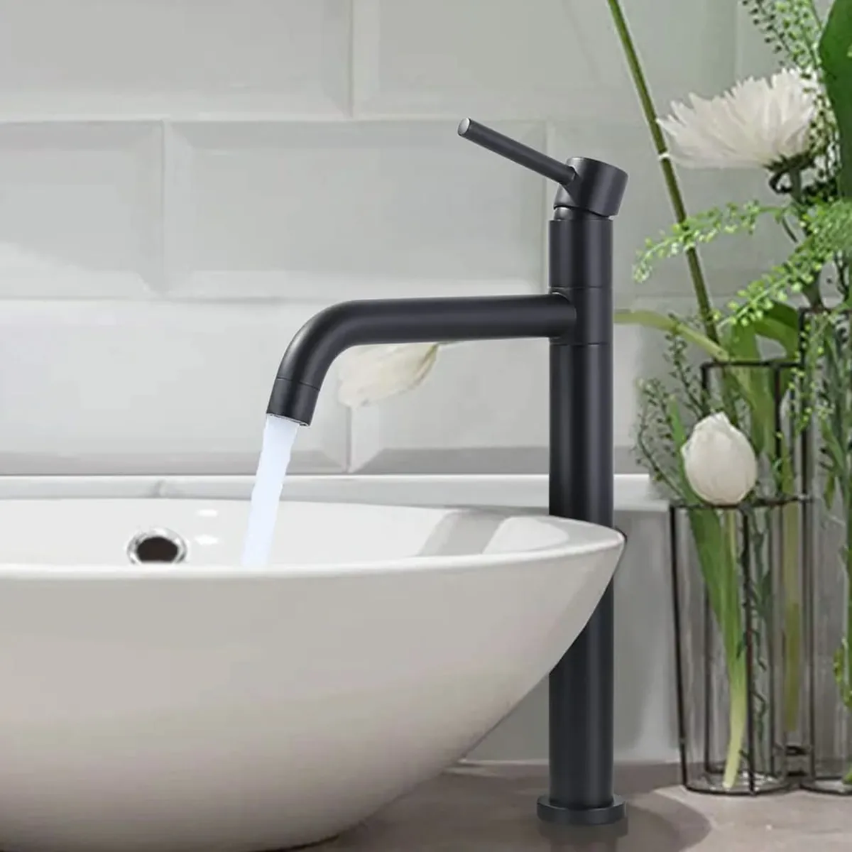 Tap, High Pressure Washbasin Tap 207 mm High Coppe - Image 1