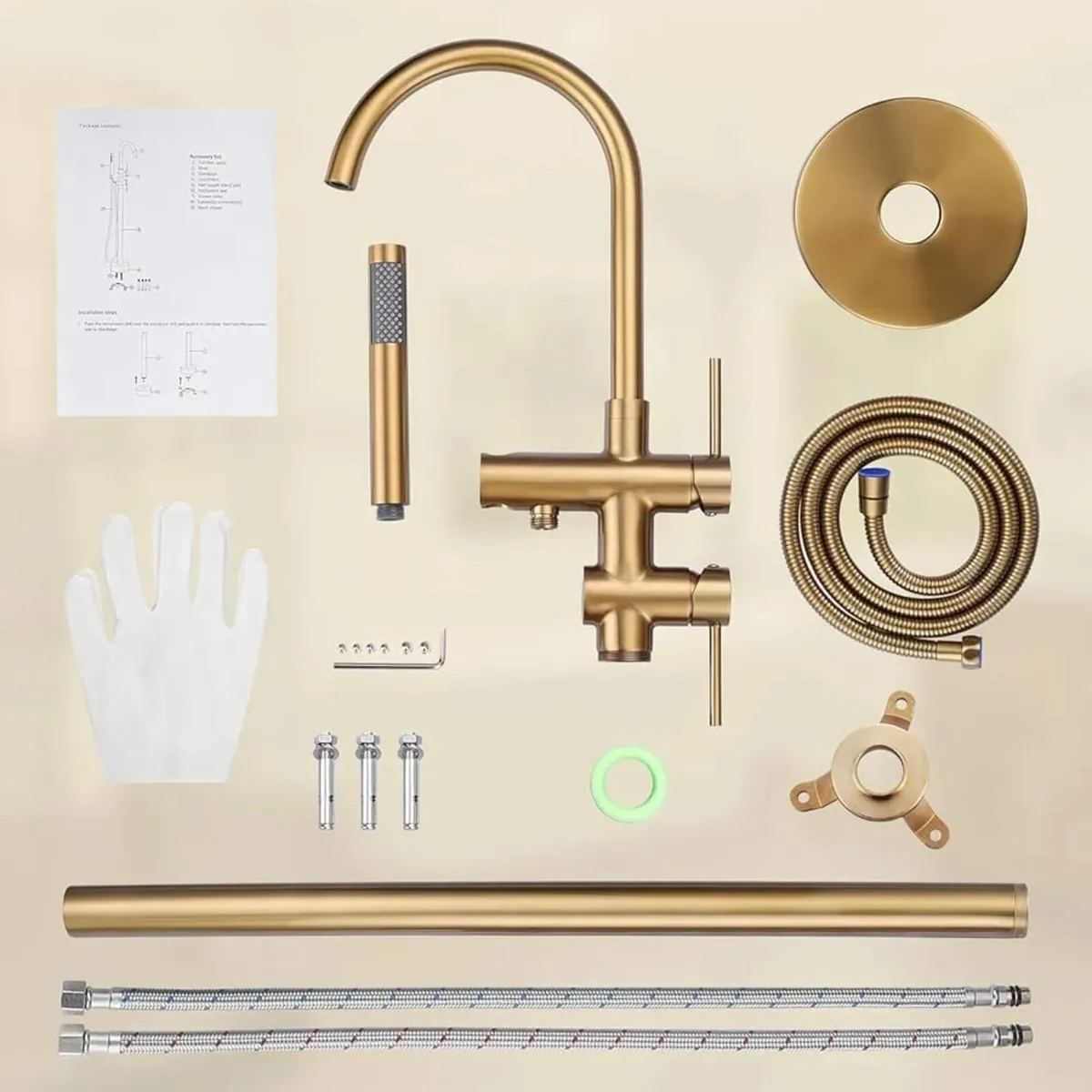 ARCORA Freestanding Bath Faucet, Copper Stainless - Image 2