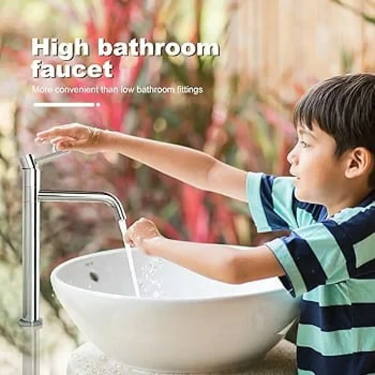 Bathroom Tap High Wash Basin Mixer Tap 360° Swivel - Image 3