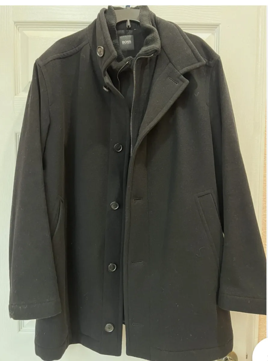 Hugo Boss Men’s Wool Cashmere Jacket Black Coat - Image 1