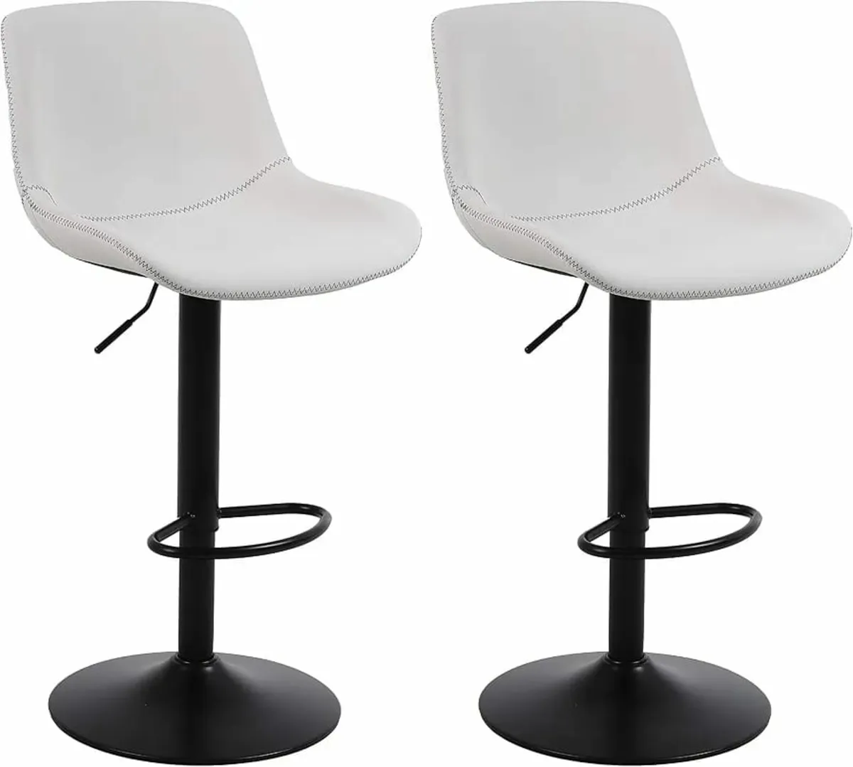 Set of 2,Swivel Counter Height Barstools with Back - Image 1
