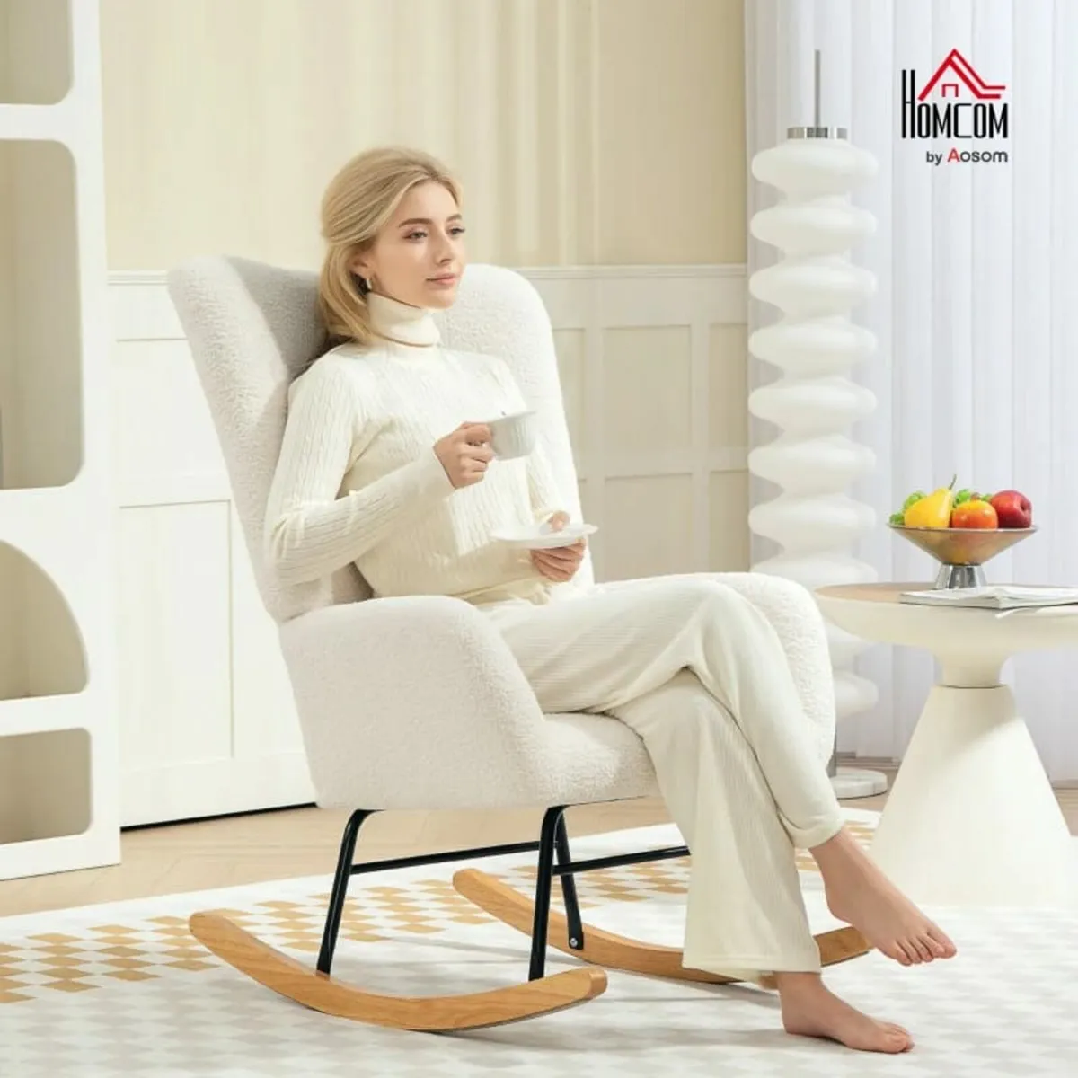 Rocking Chair, Cozy Cover, Thick Padding, Non-Slip - Image 2