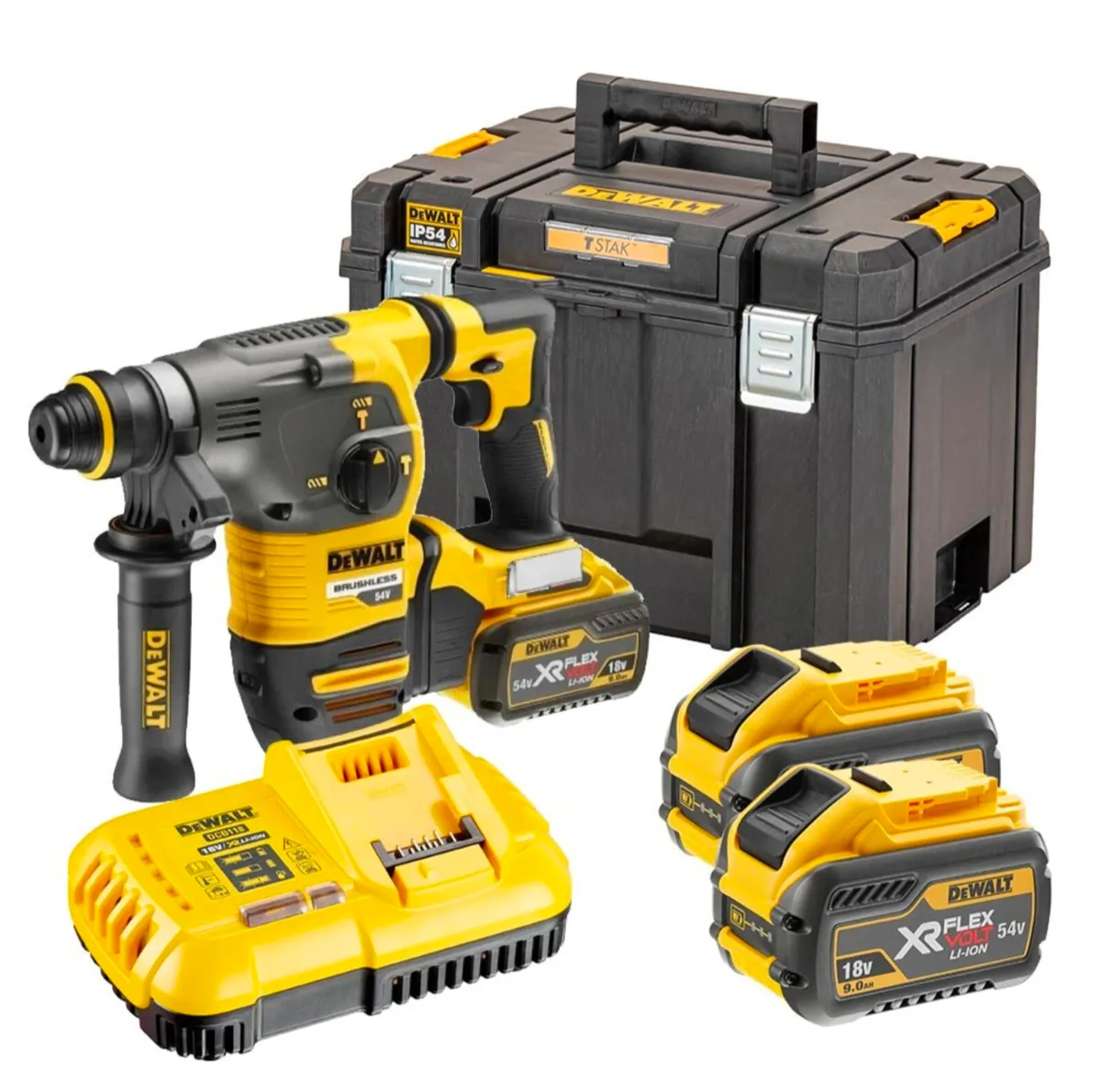 DeWalt 54v FlexVolt 30mm SDS+ Hammer Drill Kit - Image 1