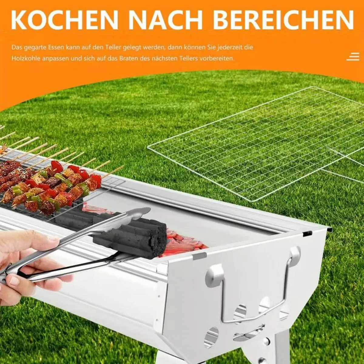 Barbecue Grill – Foldable Charcoal Outdoor Camping - Image 3