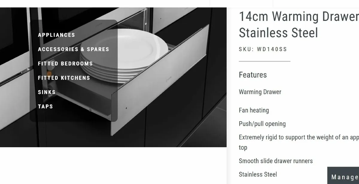 Caple Warming Drawer 14cm - Image 2
