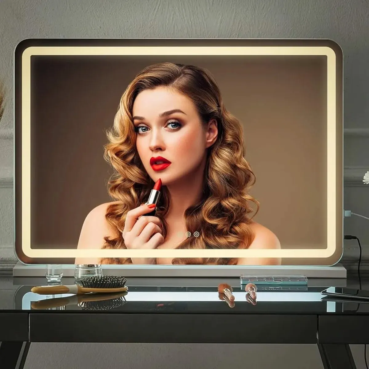 Makeup Hollywood Vanity Mirror with LED Light, Tab - Image 1