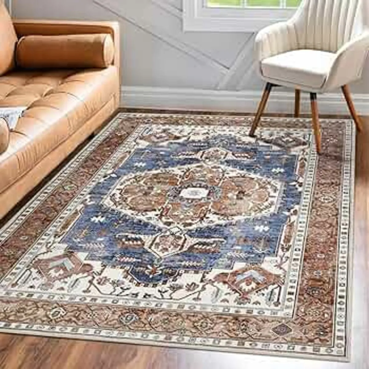 Living Room Large 160x230cm Non Slip Rugs Vintage - Image 1