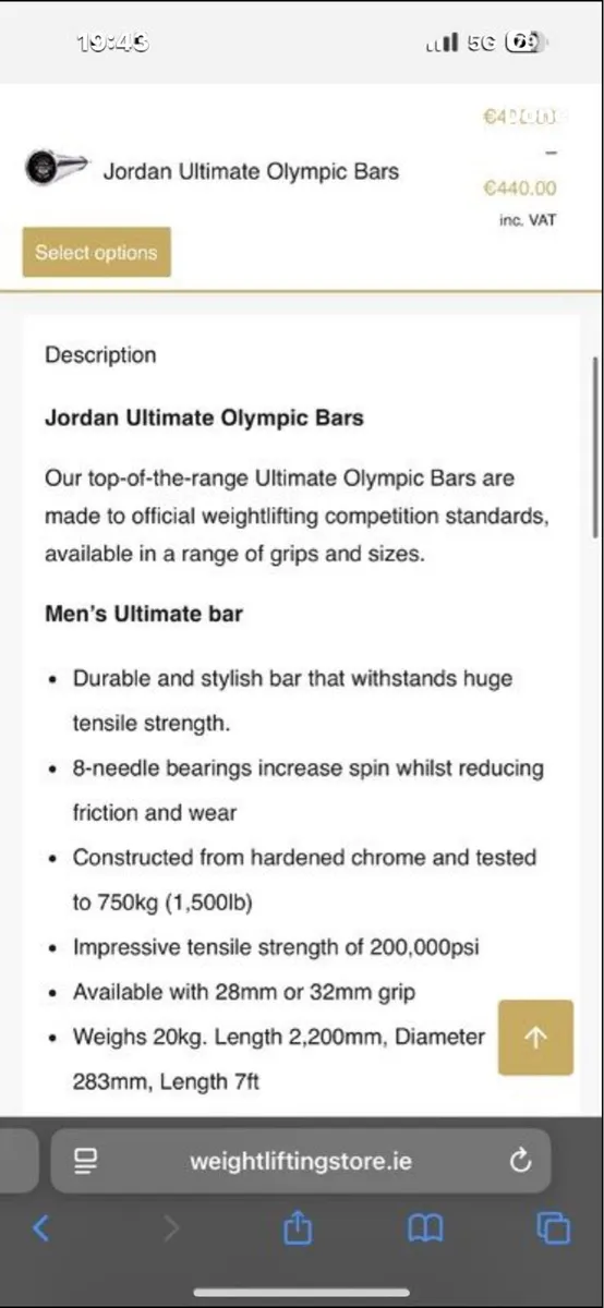 JORDAN ELITE PRO OLYMPIC BARBELL, SAVE 240 EURO!!! - Image 3