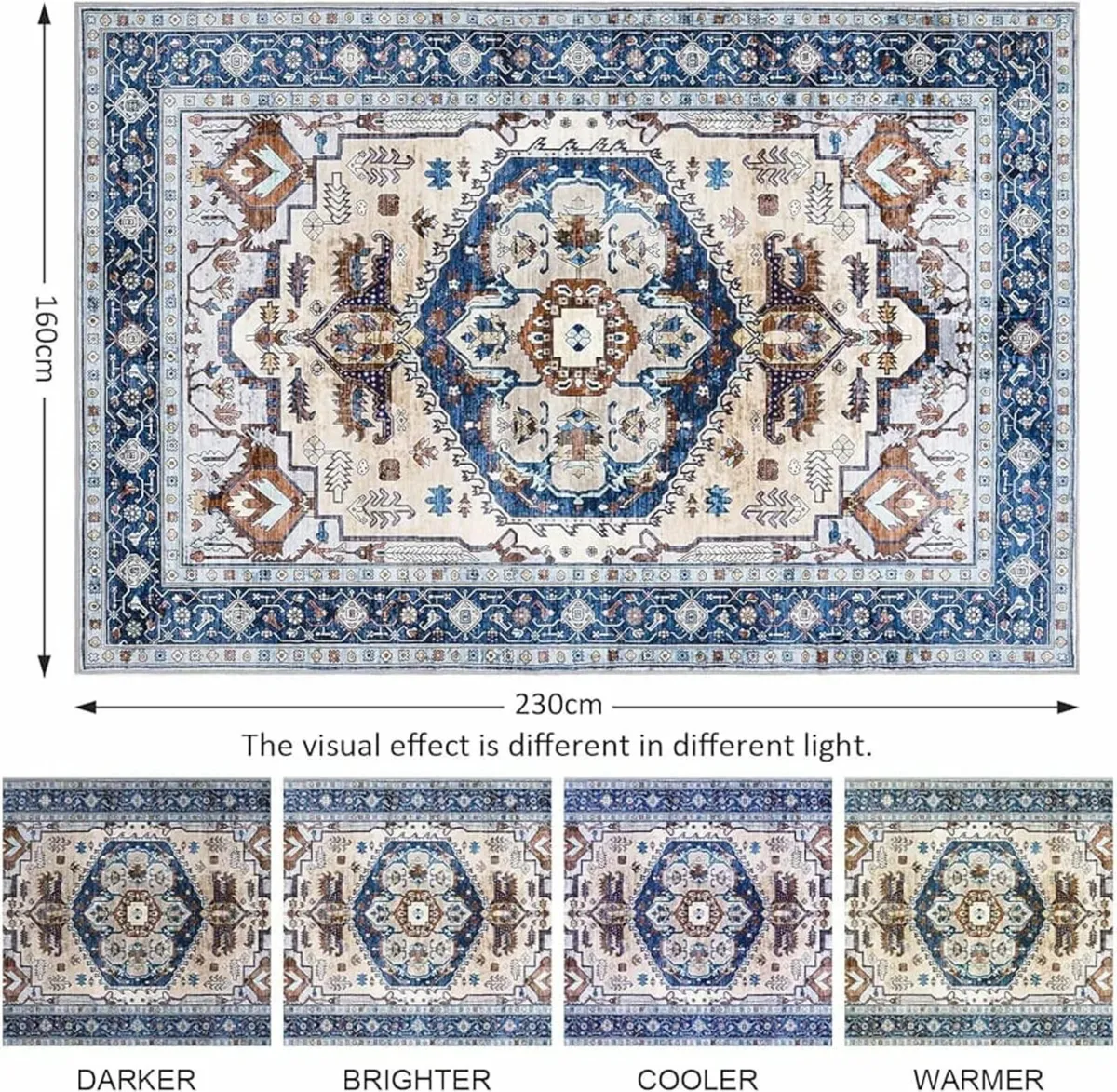 Rugs Living Room Large 160x230cm Area Rugs Vintage - Image 2