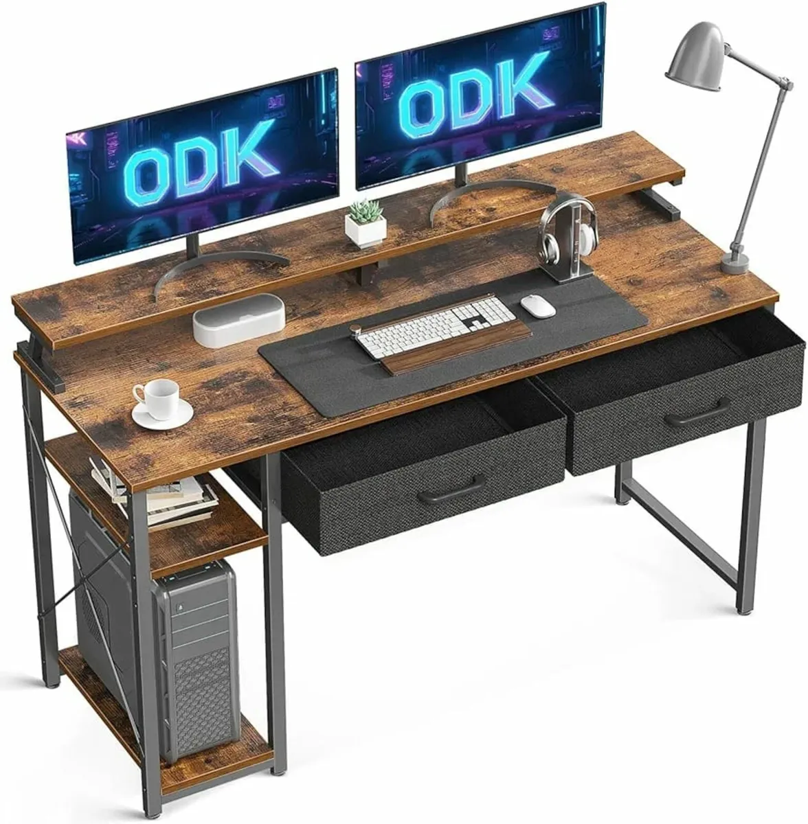 Desk with Drawers, 120 x 48 cm Office Desk with St - Image 1