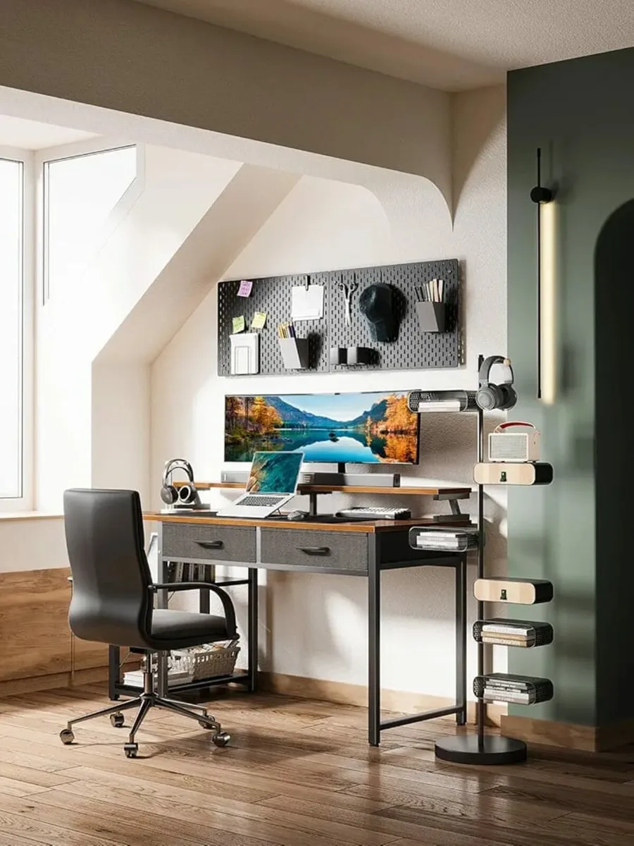 Desk with Drawers, 120 x 48 cm Office Desk with St - Image 2