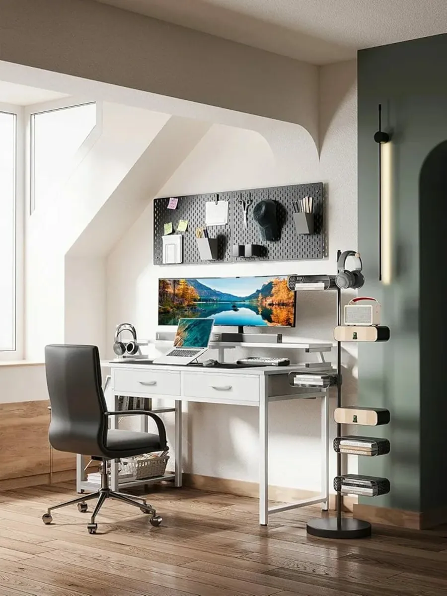 Computer Desk with Drawers, 120 x 48 cm Office Des - Image 2