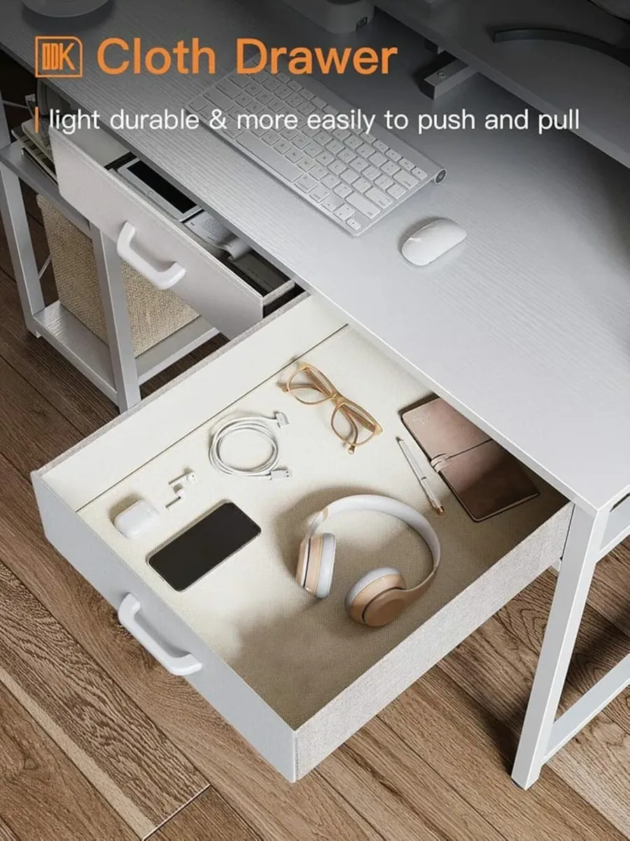 Computer Desk with Drawers, 120 x 48 cm Office Des - Image 4