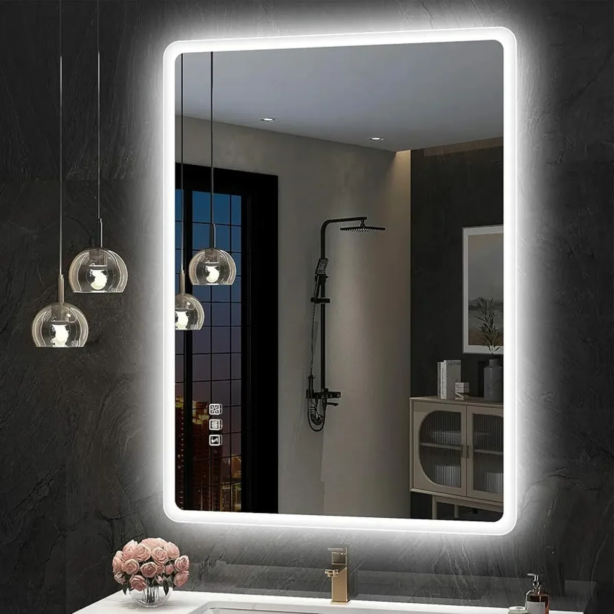 500 x 700 mm LED Illuminated Bathroom Bluetooth Mi - Image 1