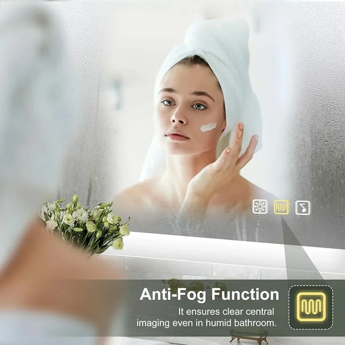 500 x 700 mm LED Illuminated Bathroom Bluetooth Mi - Image 2