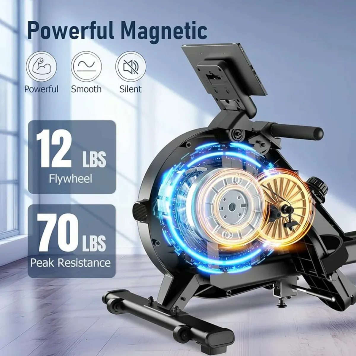 Rowing Machine, MOSUNY Magnetic Rowing Machines fo - Image 3