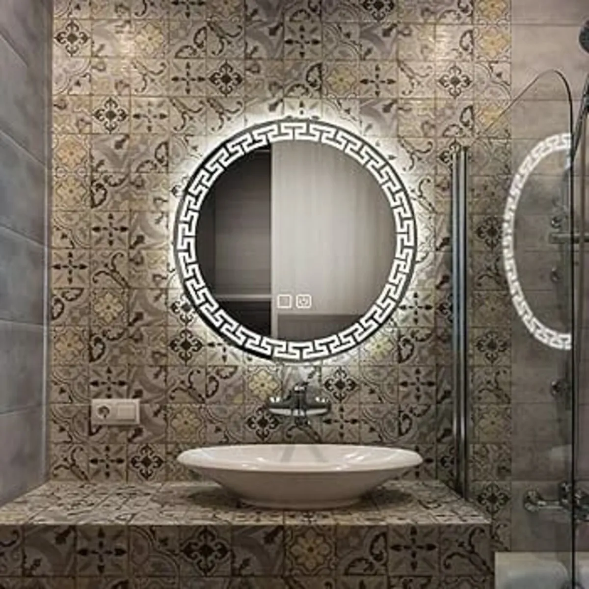 600mm Round Bathroom Mirror Wall Mounted Mirror wi - Image 4