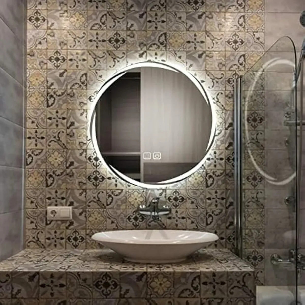 500mm Round Bathroom Mirror Wall Mounted Mirror wi - Image 4