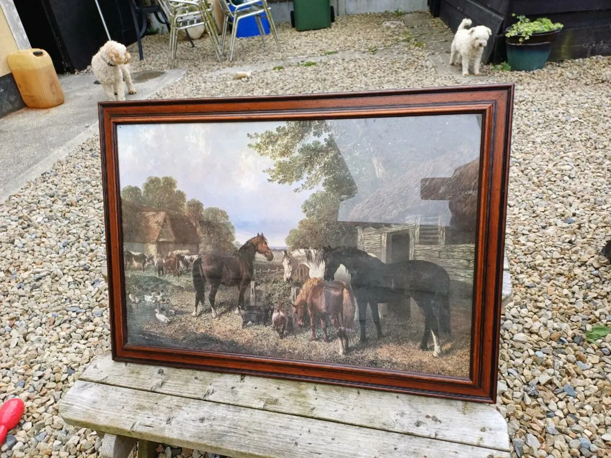 Vintage Farmyard Horses Picture - Image 2