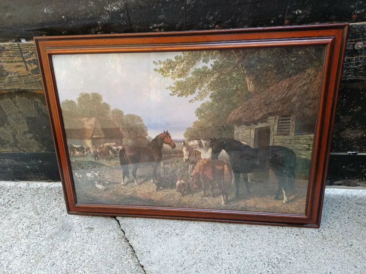Vintage Farmyard Horses Picture - Image 3