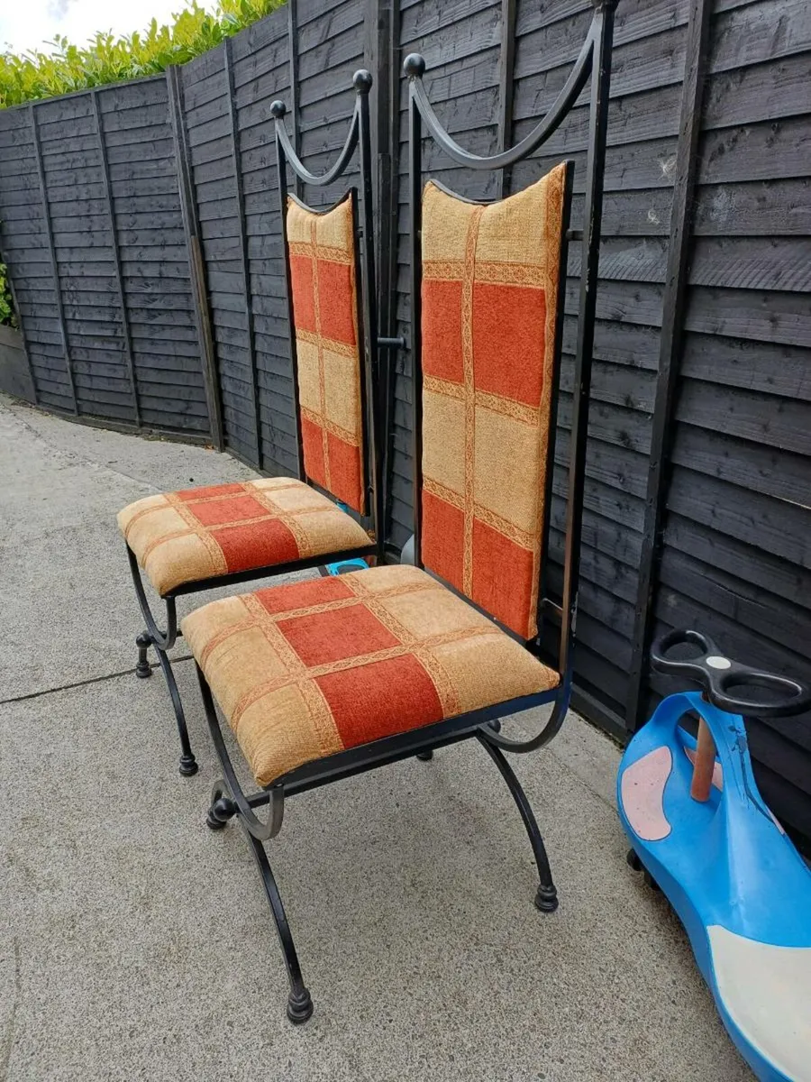 Vintage Wrought Iron Framed Chairs - Image 3