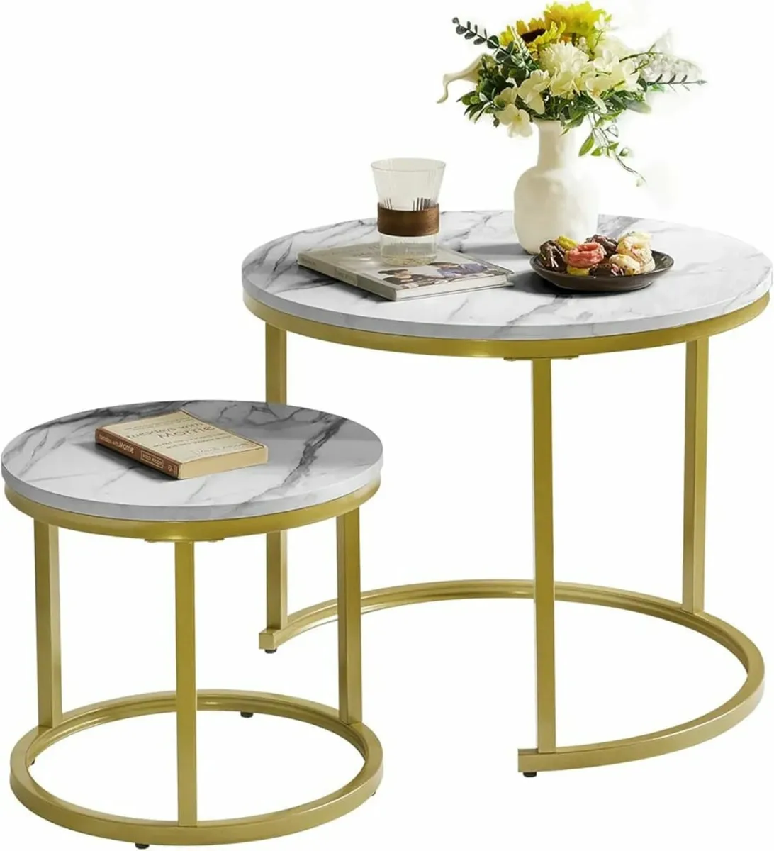 Nesting Table, Removable Set of 2 Coffee Tables, S - Image 1