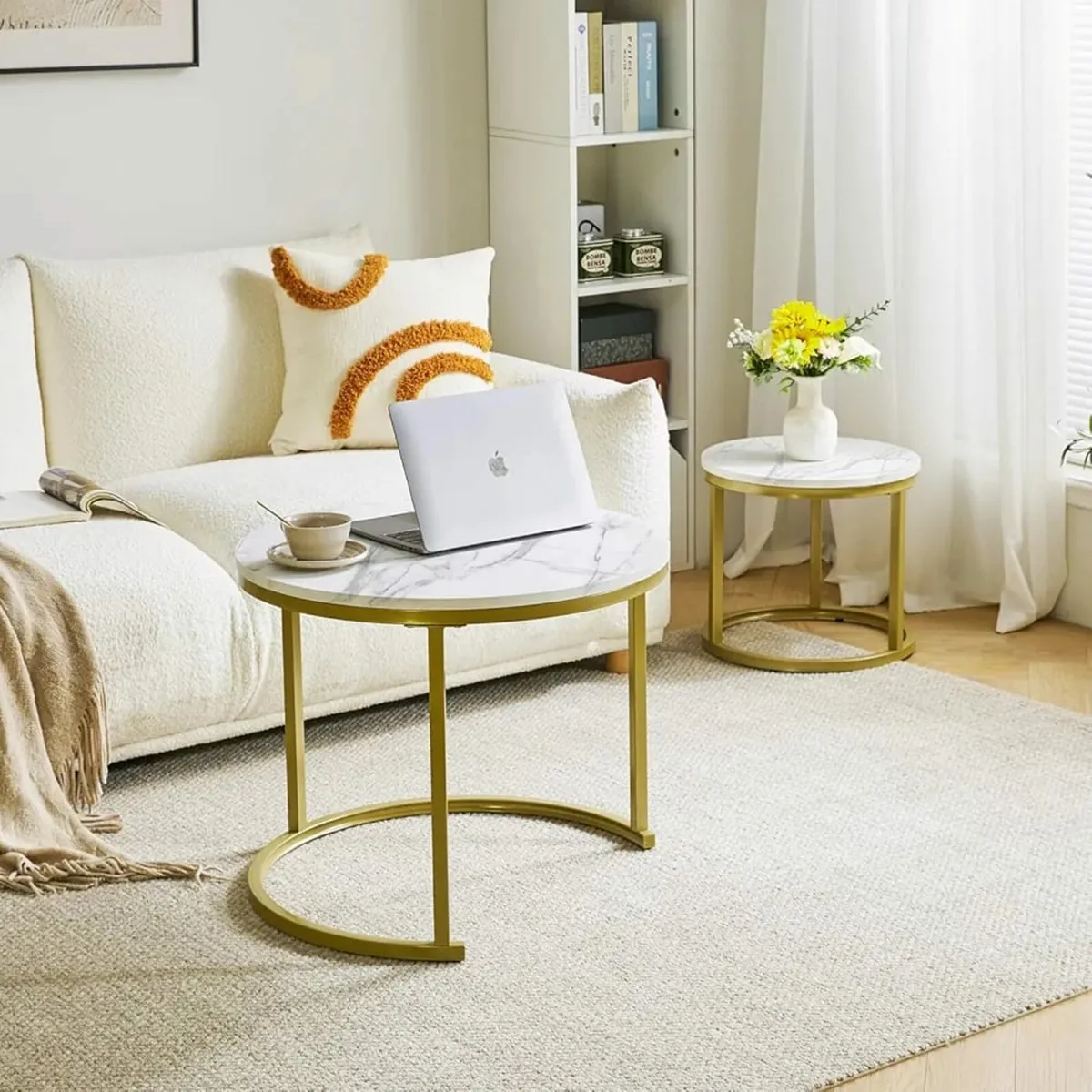 Nesting Table, Removable Set of 2 Coffee Tables, S - Image 3