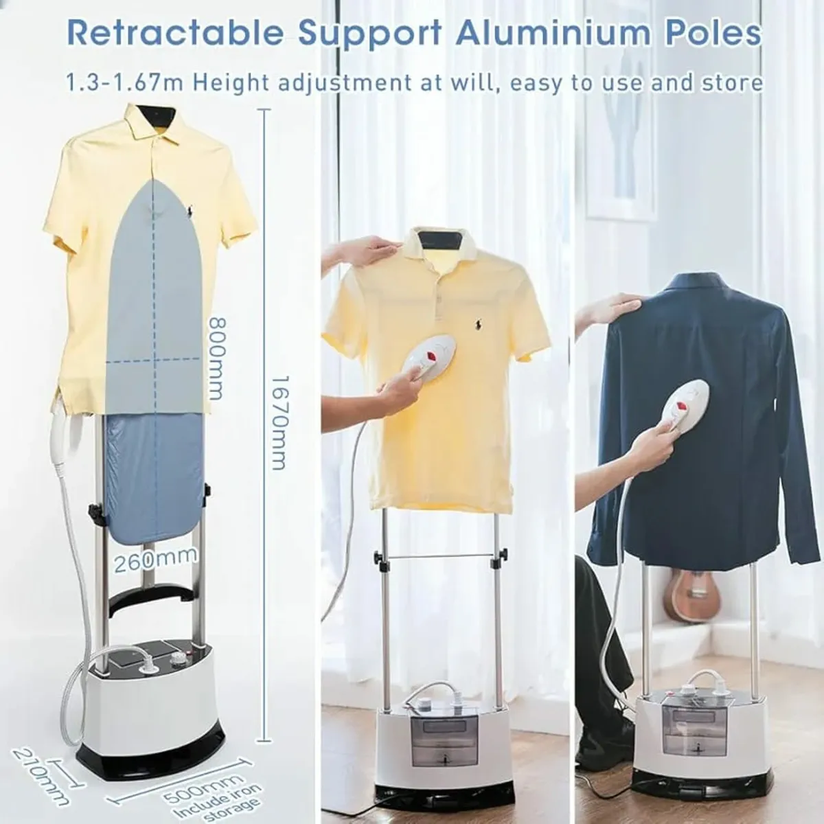 Vertical Garment Steamer: 1400W Clothes Steamer Up - Image 2