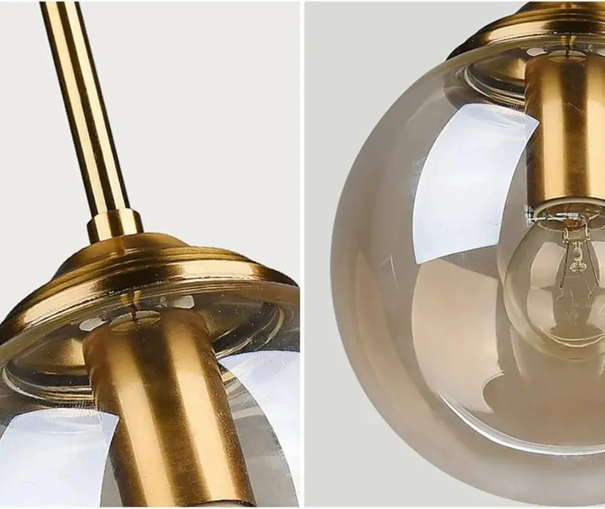 Industrial Vintage 3 Lights Pendant Light,Glass Gl - Image 3