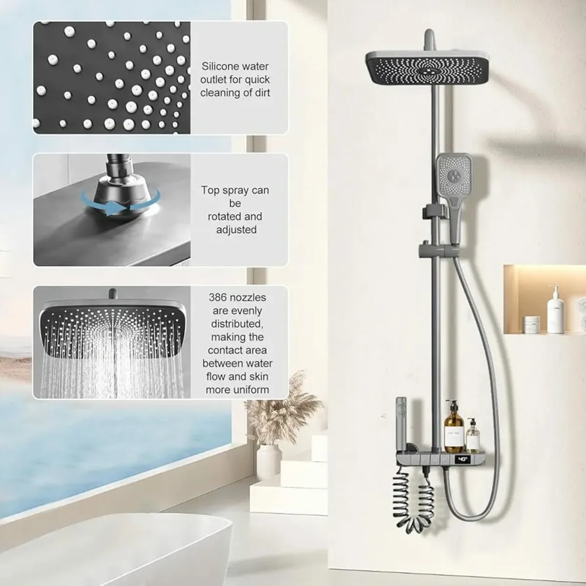 Mixer Shower System, 4 Piano Keys Wall Mount Expos - Image 3