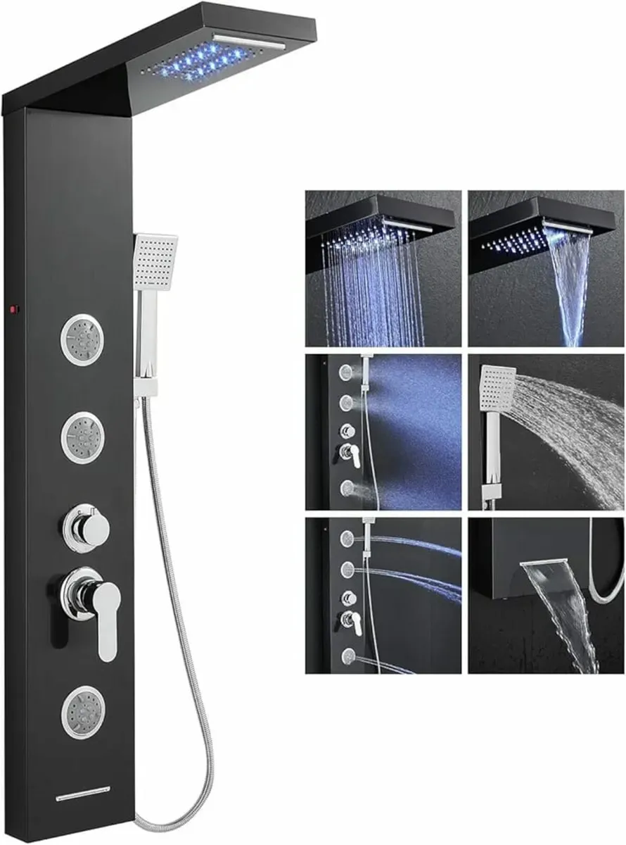 LED Shower Panel Tower System 6 in 1- Waterfall, R - Image 1