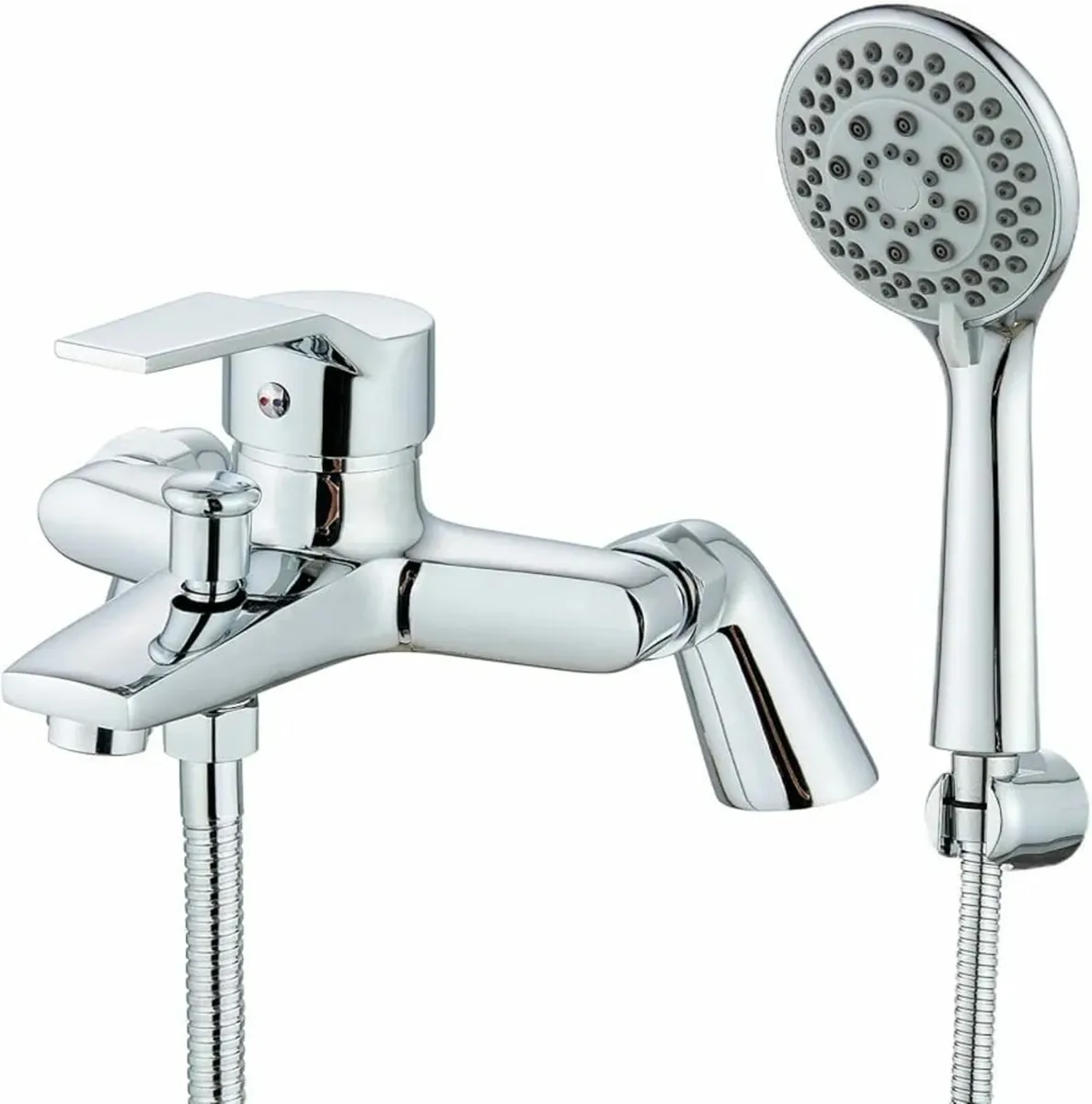 Bath Mixer Tap, Single Lever Chrome Bath Tap with - Image 1