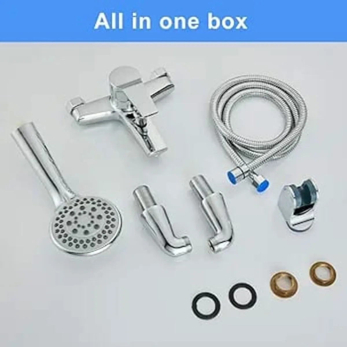 Bath Mixer Tap, Single Lever Chrome Bath Tap with - Image 2