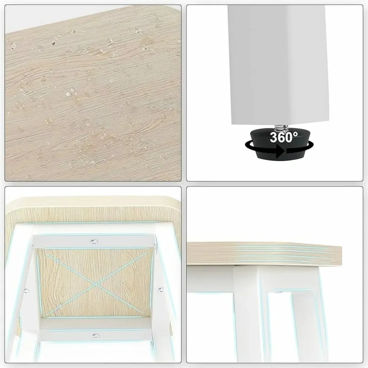 Bar Stools Square Base Set of 2, Tall Breakfast Ba - Image 4