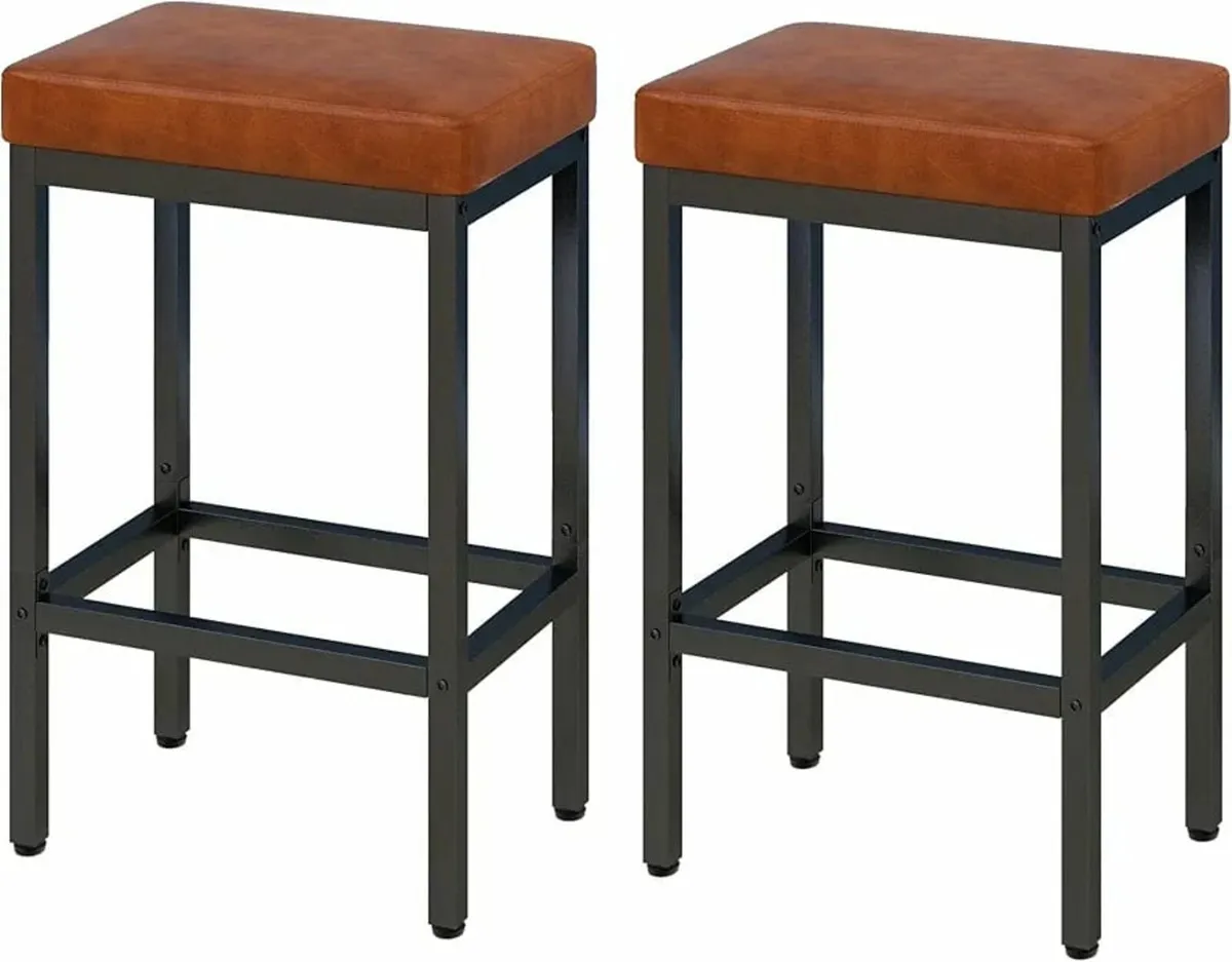 Bar Stools, 66 cm Bar Stools Set of 2, Caramel Bro - Image 1