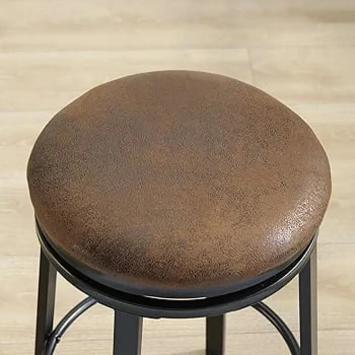 Bar Stools Set of 2, Round Backless Bar Chairs wit - Image 3