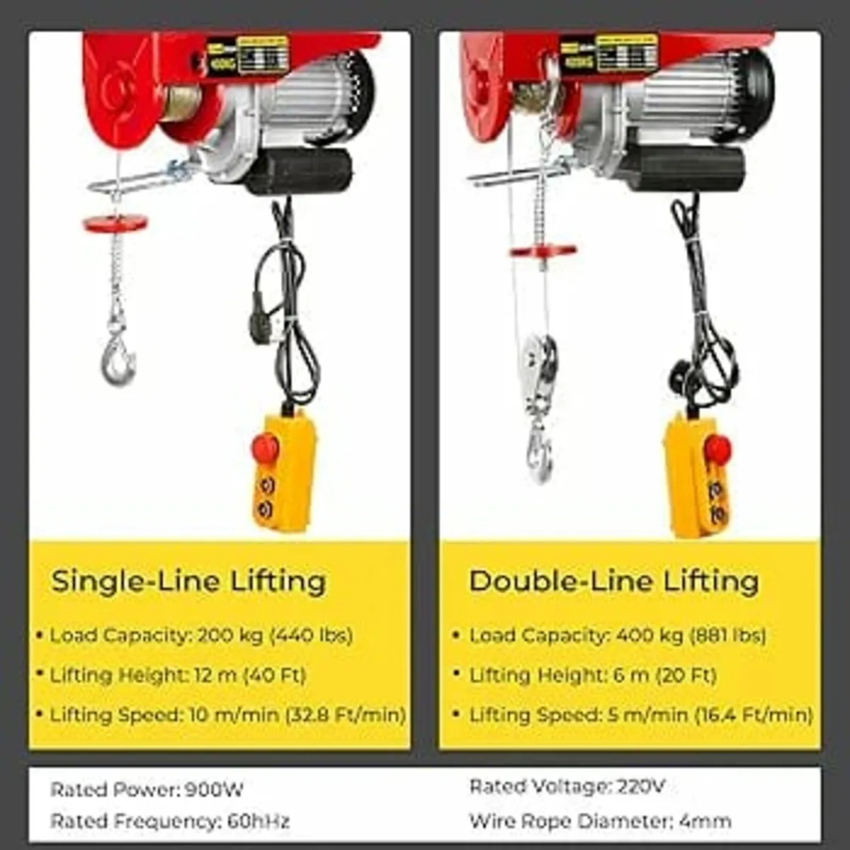Electric Hoist Lift 400KG 881LBS Overhead Electric - Image 4
