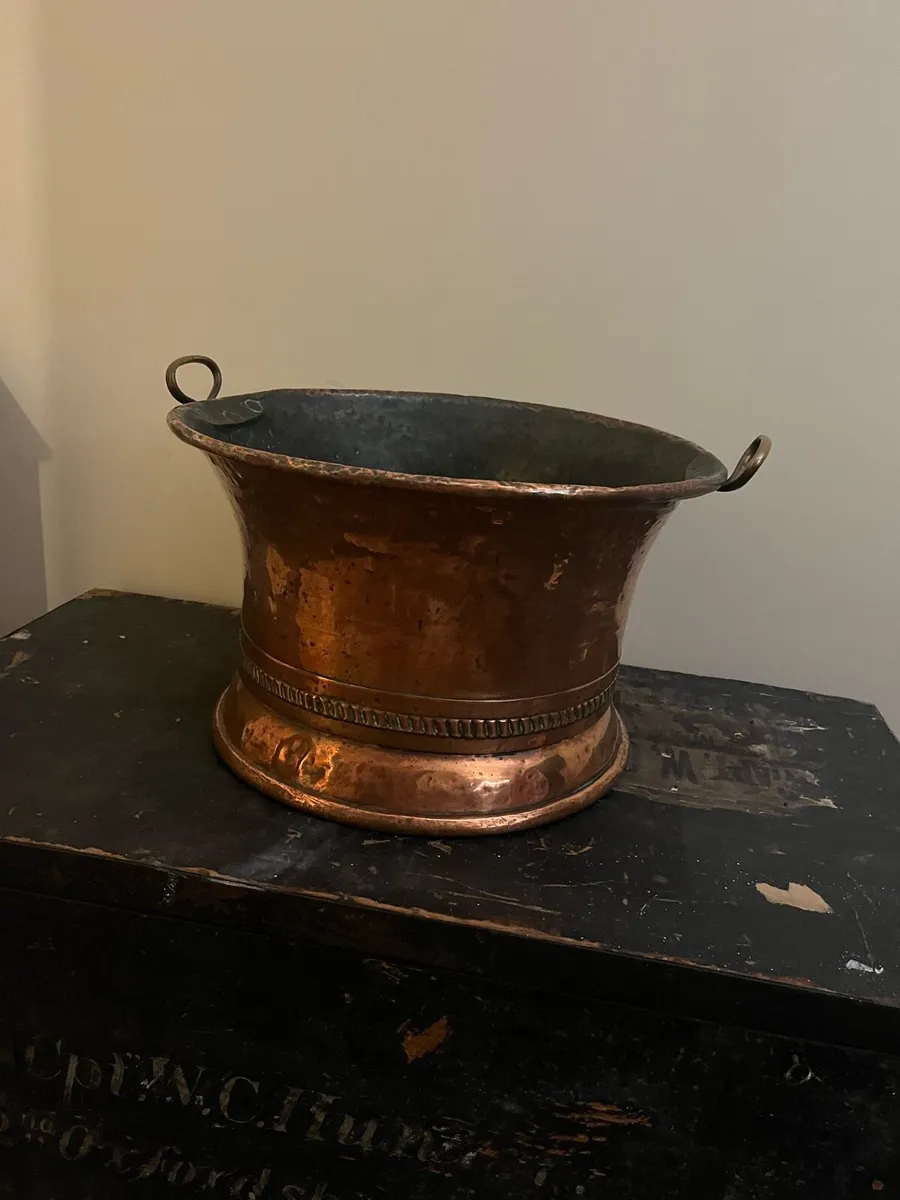 Antique Georgian Copper Log Cauldron - Image 3