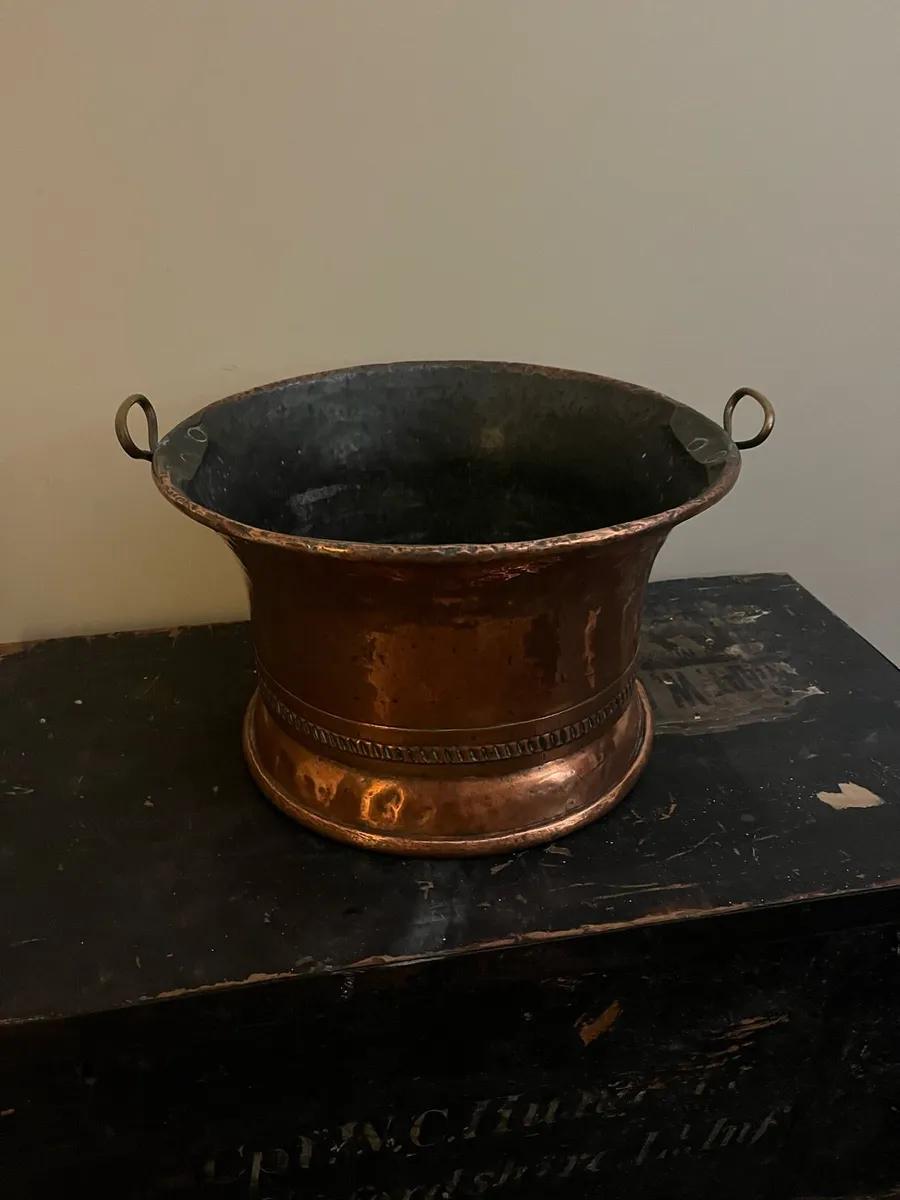 Antique Georgian Copper Log Cauldron - Image 4