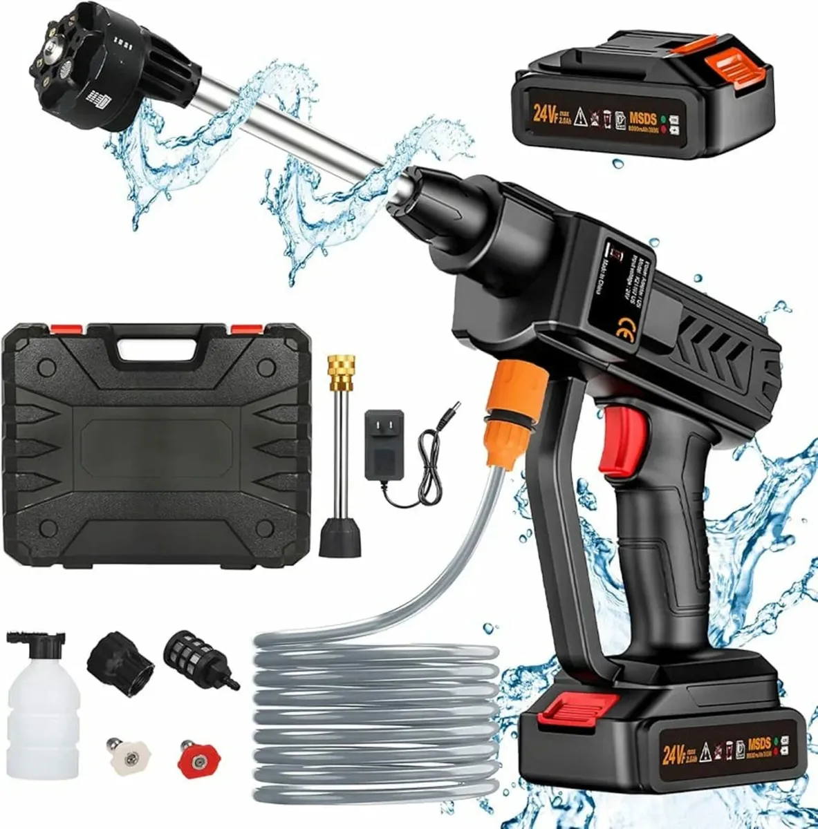 Cordless Pressure Washer, 300W Battery Pressure Wa - Image 1