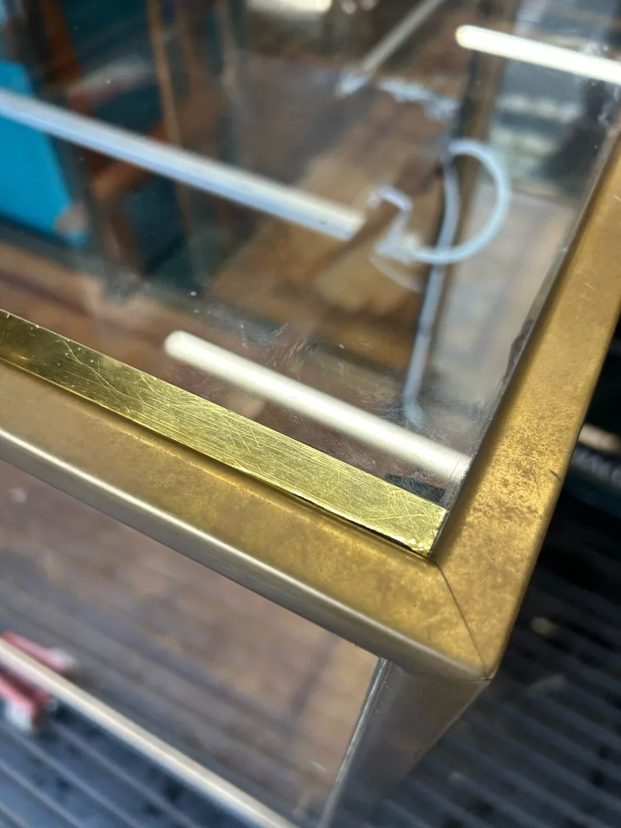 Two antique jewellers display cabinets brass - Image 3