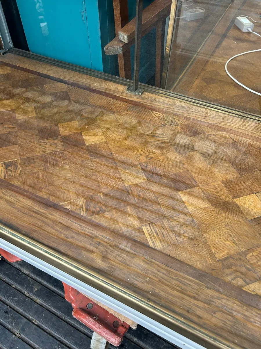 Two antique jewellers display cabinets brass - Image 4