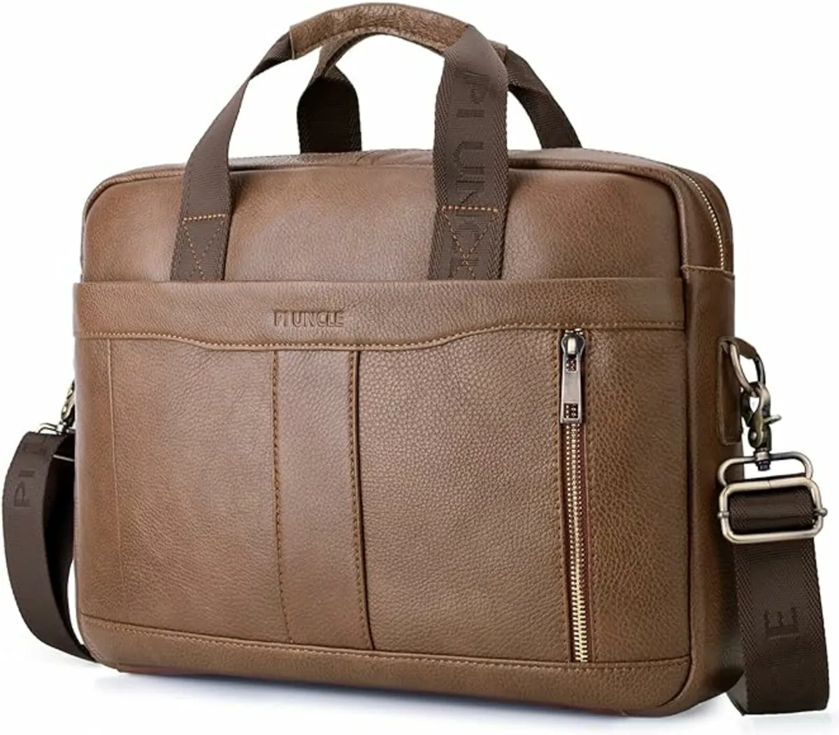 Mens Leather Laptop Bag Briefcases for Men 15.6 In