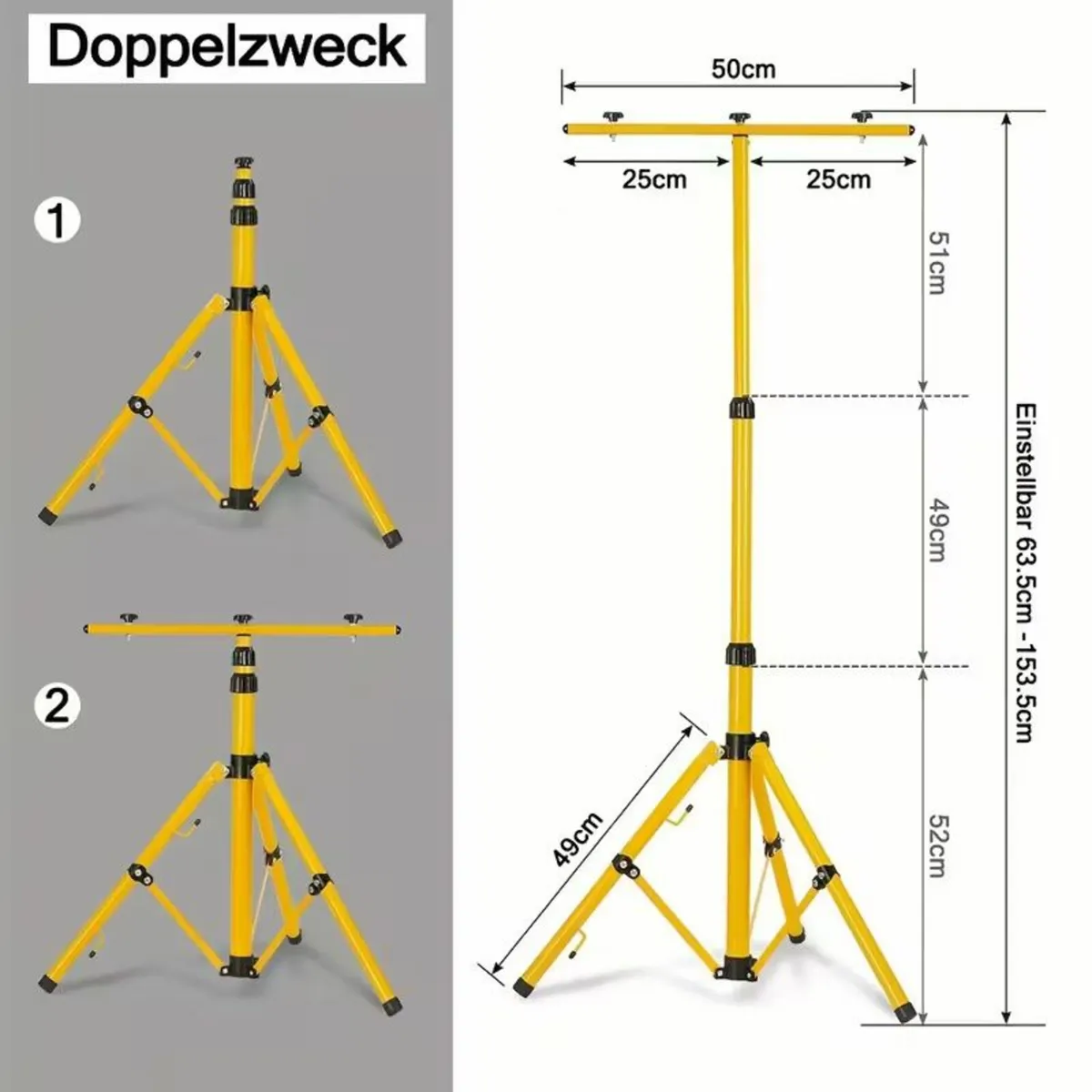 Telescopic LED Floodlight Tripod Stand - Image 2