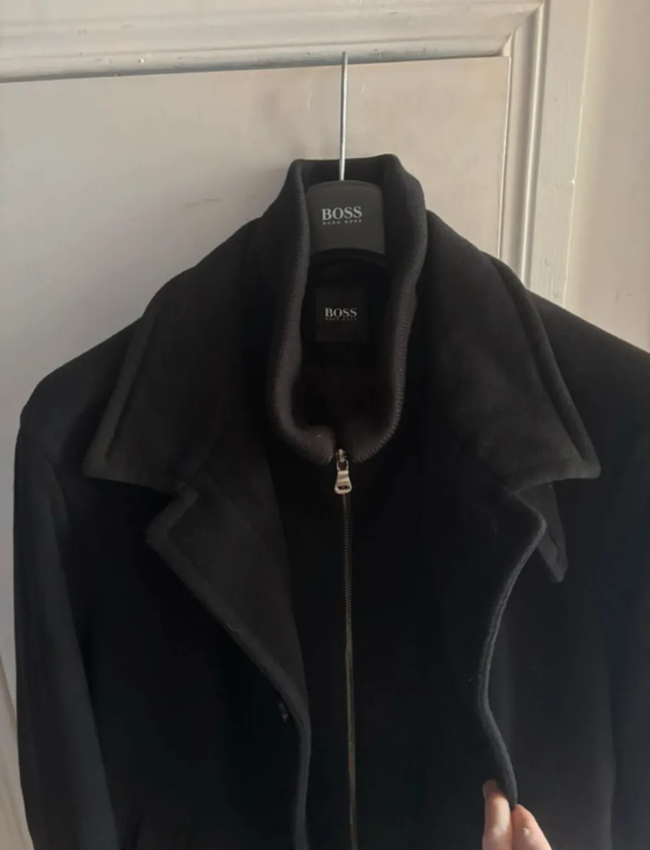 Hugo Boss Men’s Wool Cashmere Jacket Black Coat - Image 1