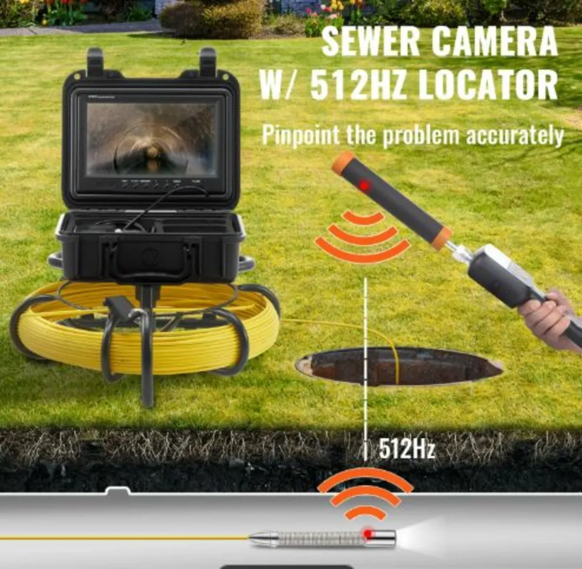Sewer Camera Pipe Inspection Camera w/512hz Sonde - Image 3