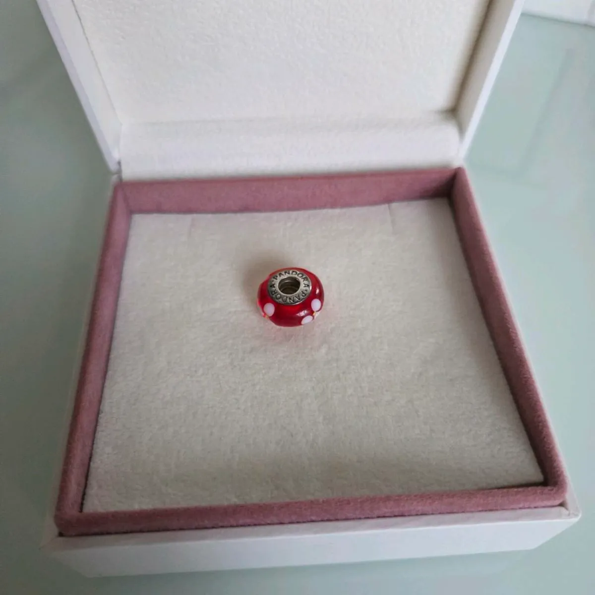 Pandora charm murano glass red flowers - Image 3