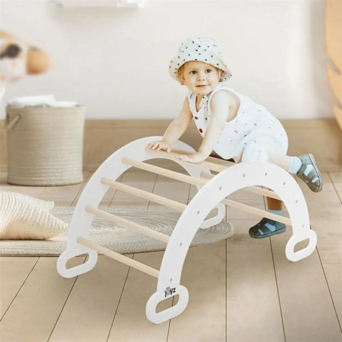 Climbing arch for children nature/white wood - Image 1